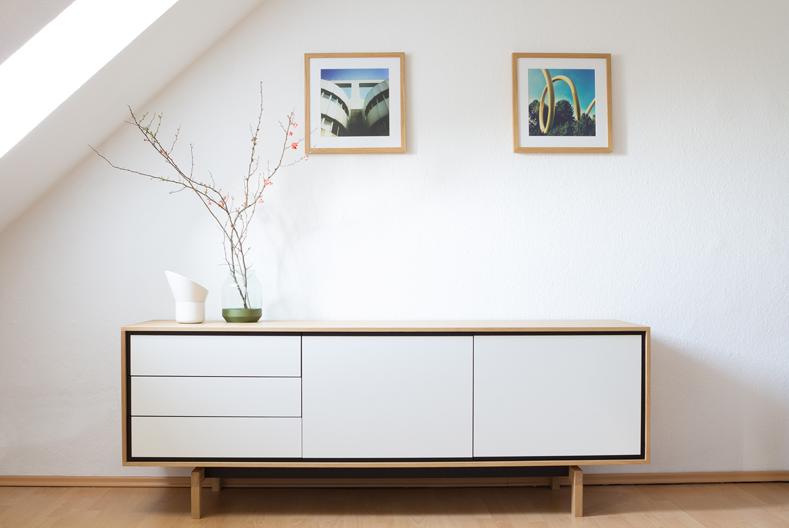 White mid outlet century credenza